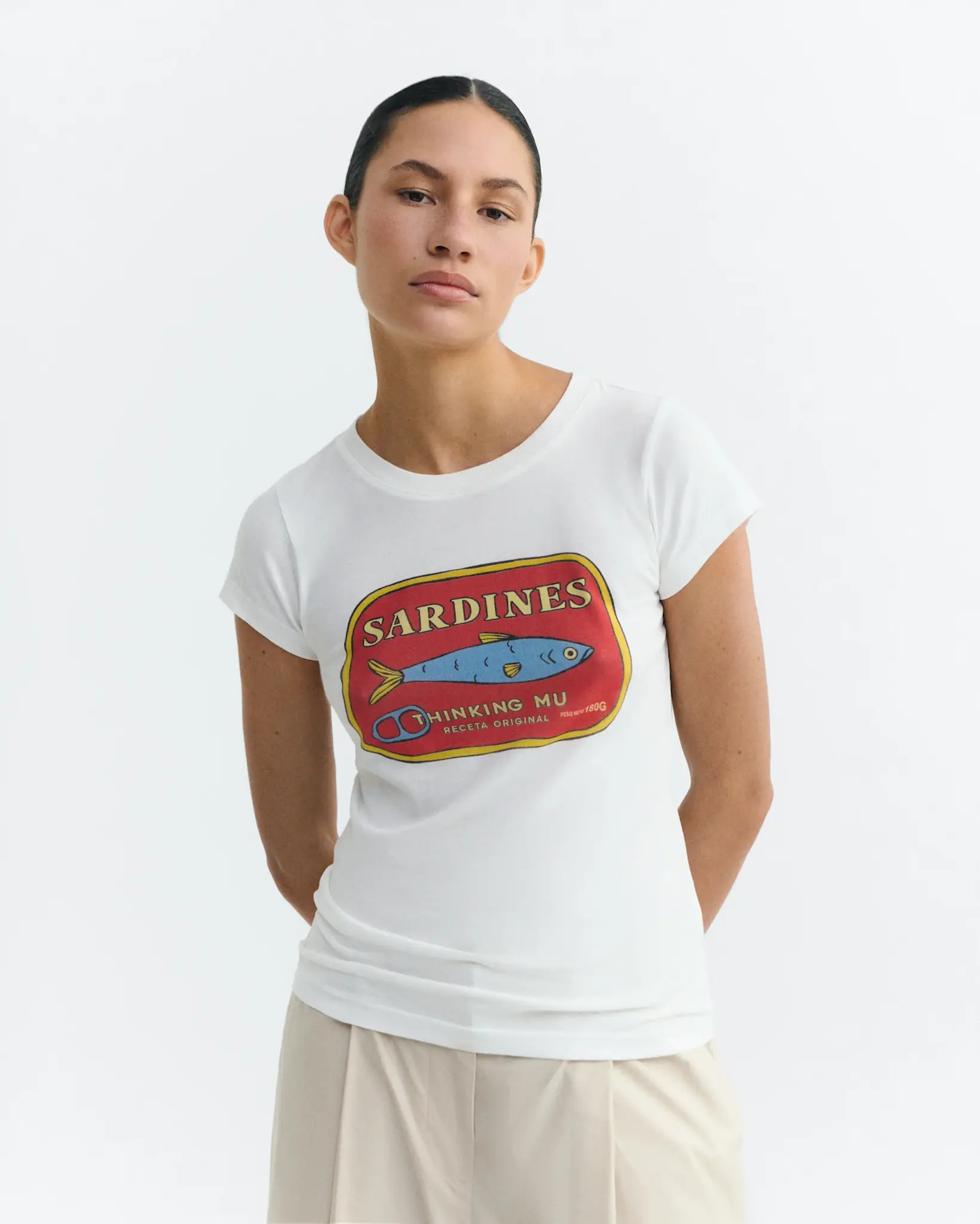 Thinking Mu Thinking Mu Sardines Mirna Tee White