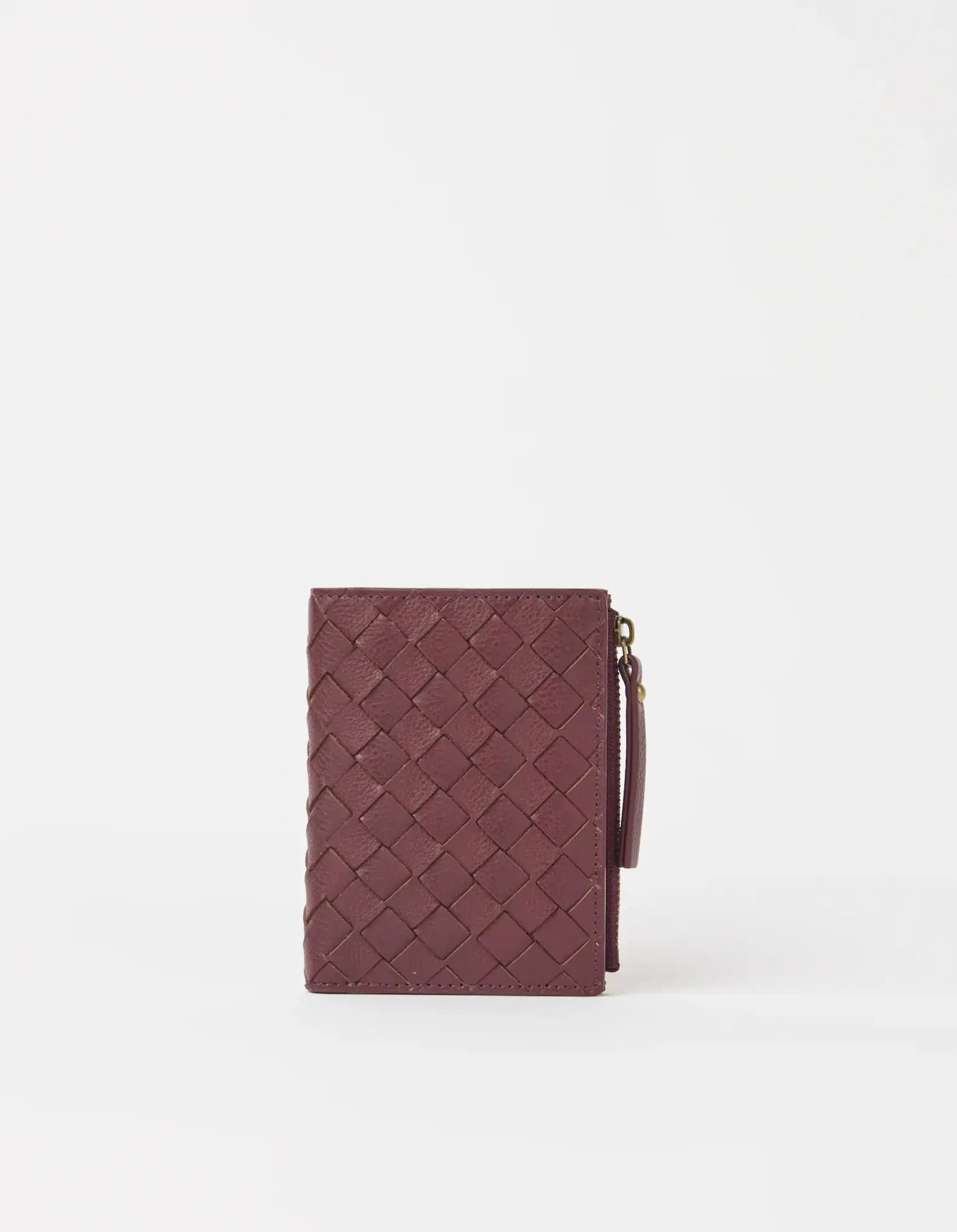 O My Bag O My Bag Jamie Wallet Woven Dark Cherry Woven Soft Grain Leather