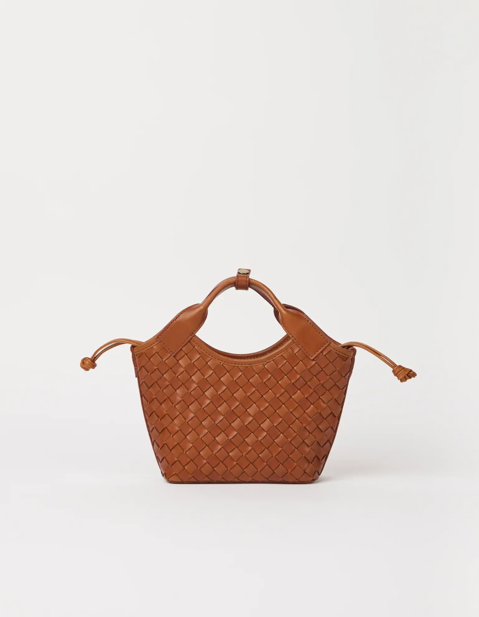 O My Bag O My Bag Mara Mini Tas Woven Classic Leather Cognac