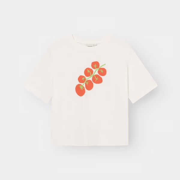 Dedicated Dedicated T-Shirt Vadstena Tomato Off-White