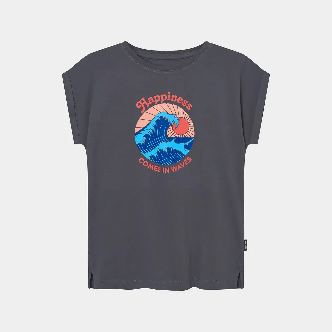 Dedicated Dedicated T-shirt Visby Happiness Charcoal