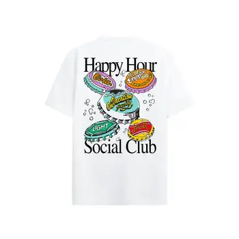 On Vacation Happy Hour Social Club T-Shirt White