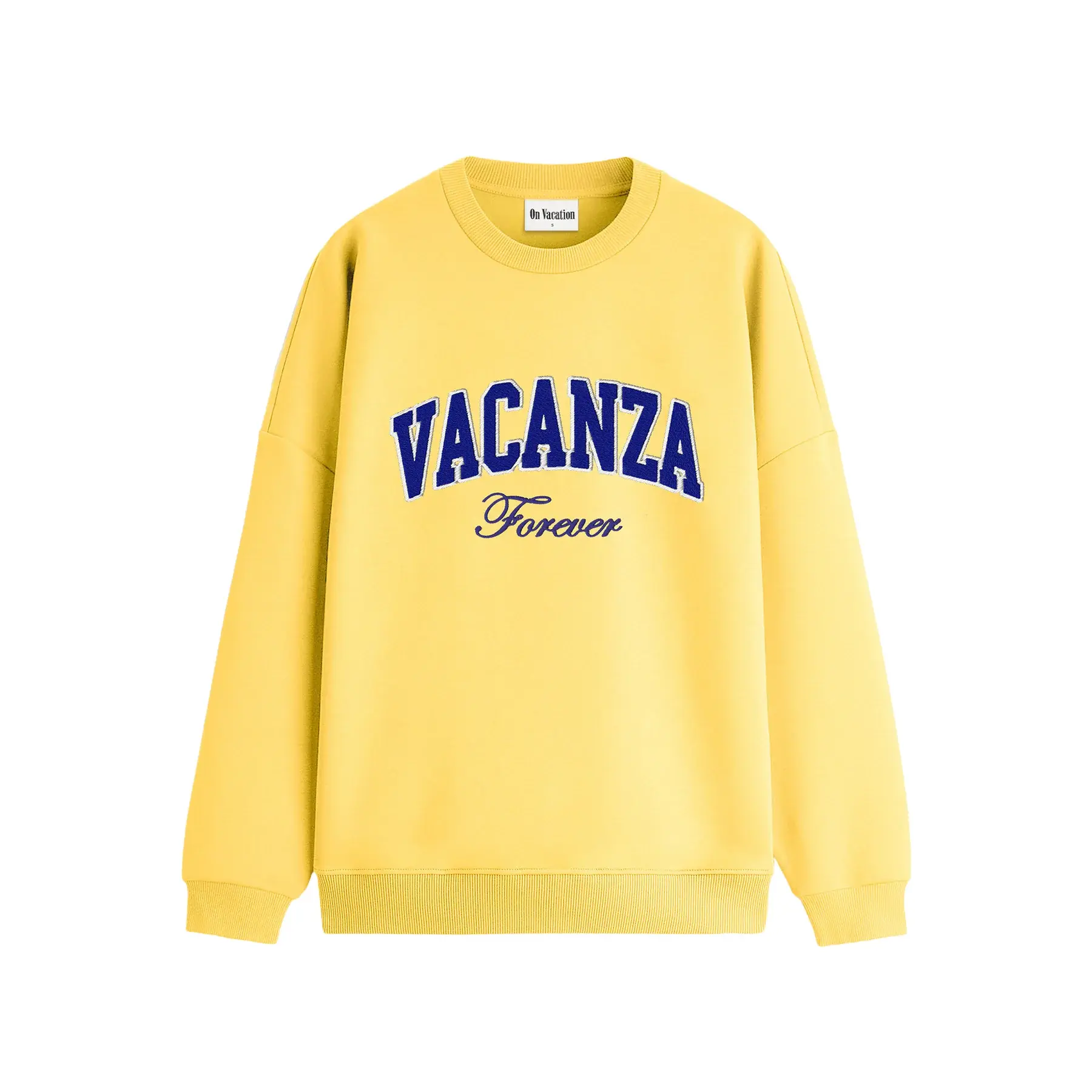 On Vacation On Vacation Vacanza Collage Sweater Sunshine Yellow