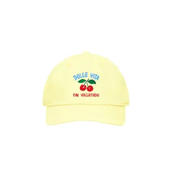 On Vacation Cherry Cap Pastel Yellow