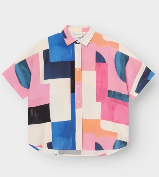 Dedicated Dedicated Shirt Alsvik Abstract Block Multi Color