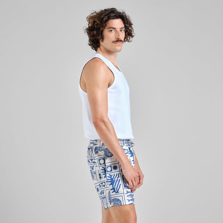 Dedicated Dedicated Shirt Stensvik Denim Pepita Cats wit