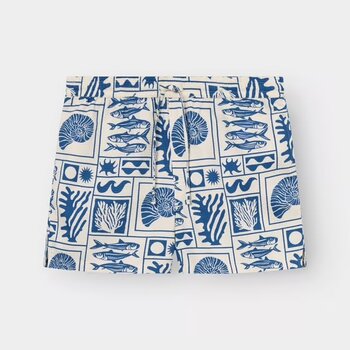 Dedicated Shorts Essingen Ocean Squares Oat White