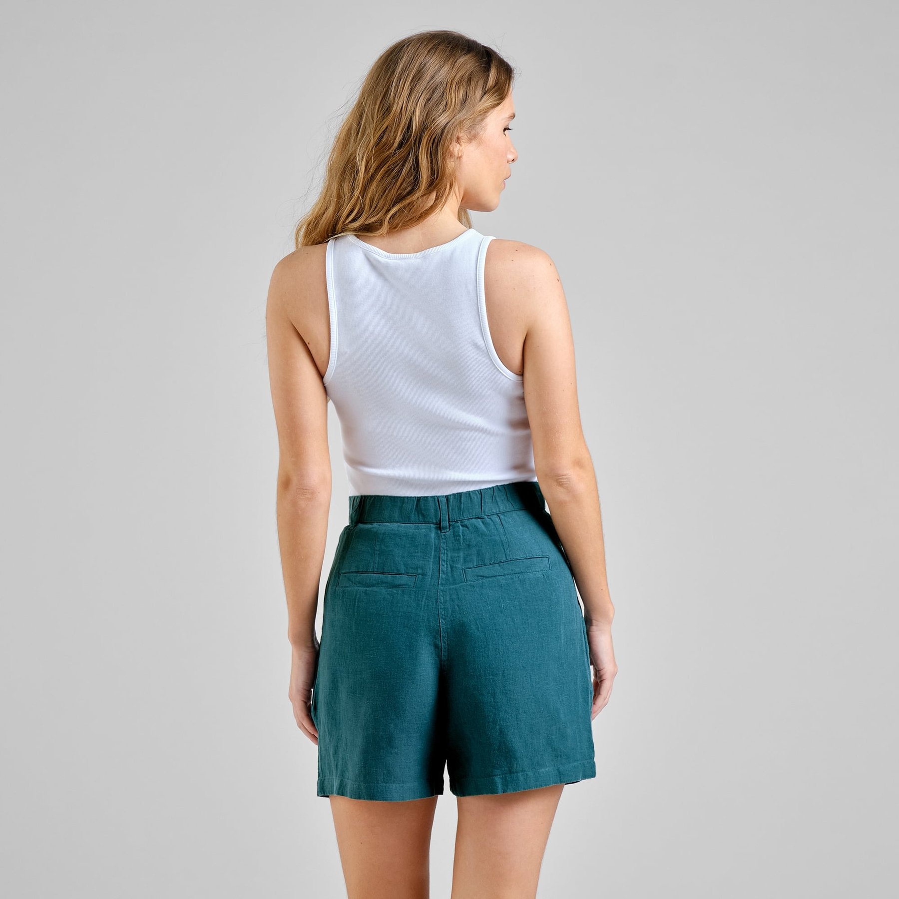Dedicated Shorts Djupvik Linen Mediterranea Green