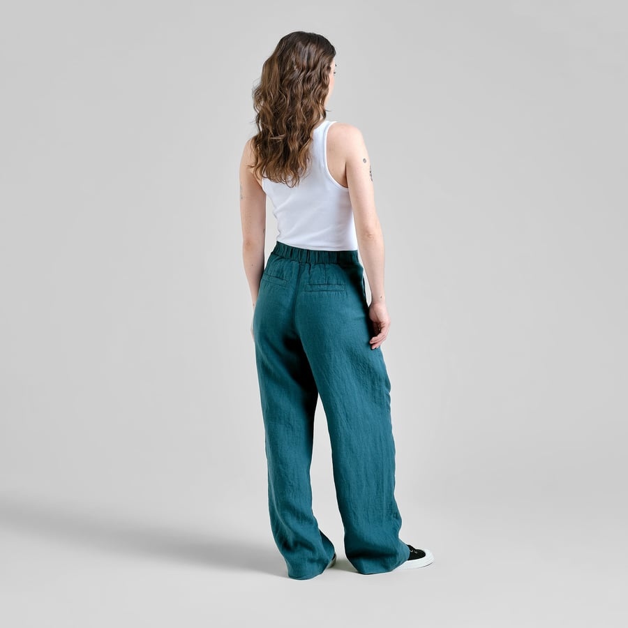 Dedicated Dedicated Pants Vickleby Linen Mediterranea Green