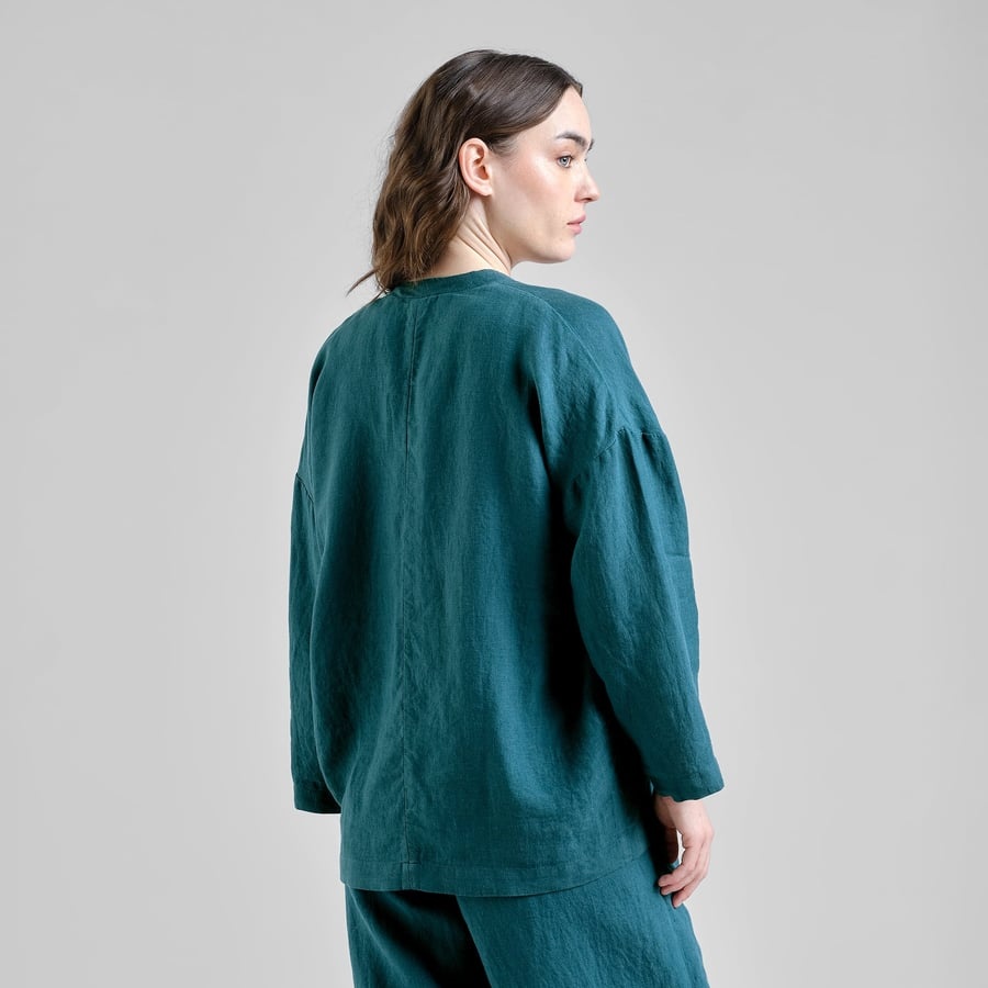 Dedicated Dedicated Loose Blazer Tanto Linen Mediterranea Green