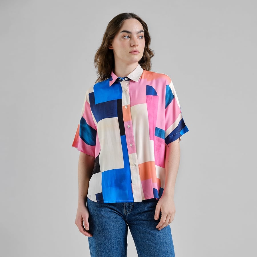 Dedicated Dedicated Shirt Alsvik Abstract Block Multi Color