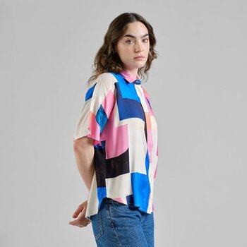Dedicated Shirt Alsvik Abstract Block Multi Color