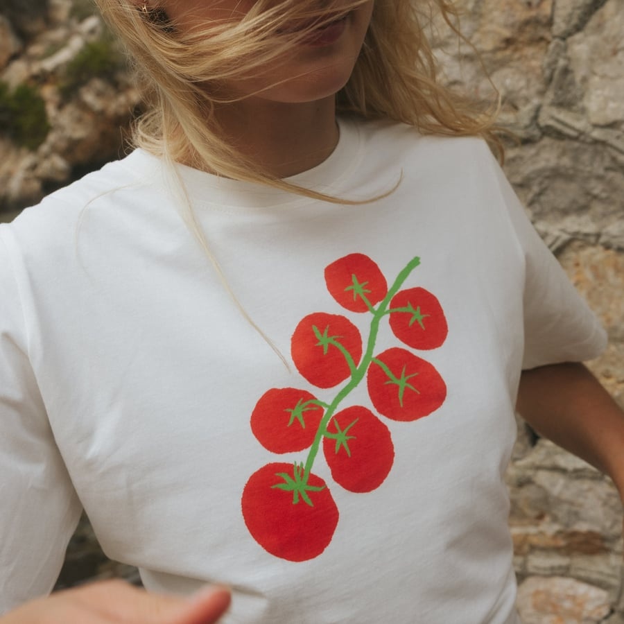 Dedicated Dedicated T-Shirt Vadstena Tomato Off-White