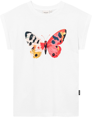 Dedicated Dedicated T-Shirt Visby Painted Butterfly White