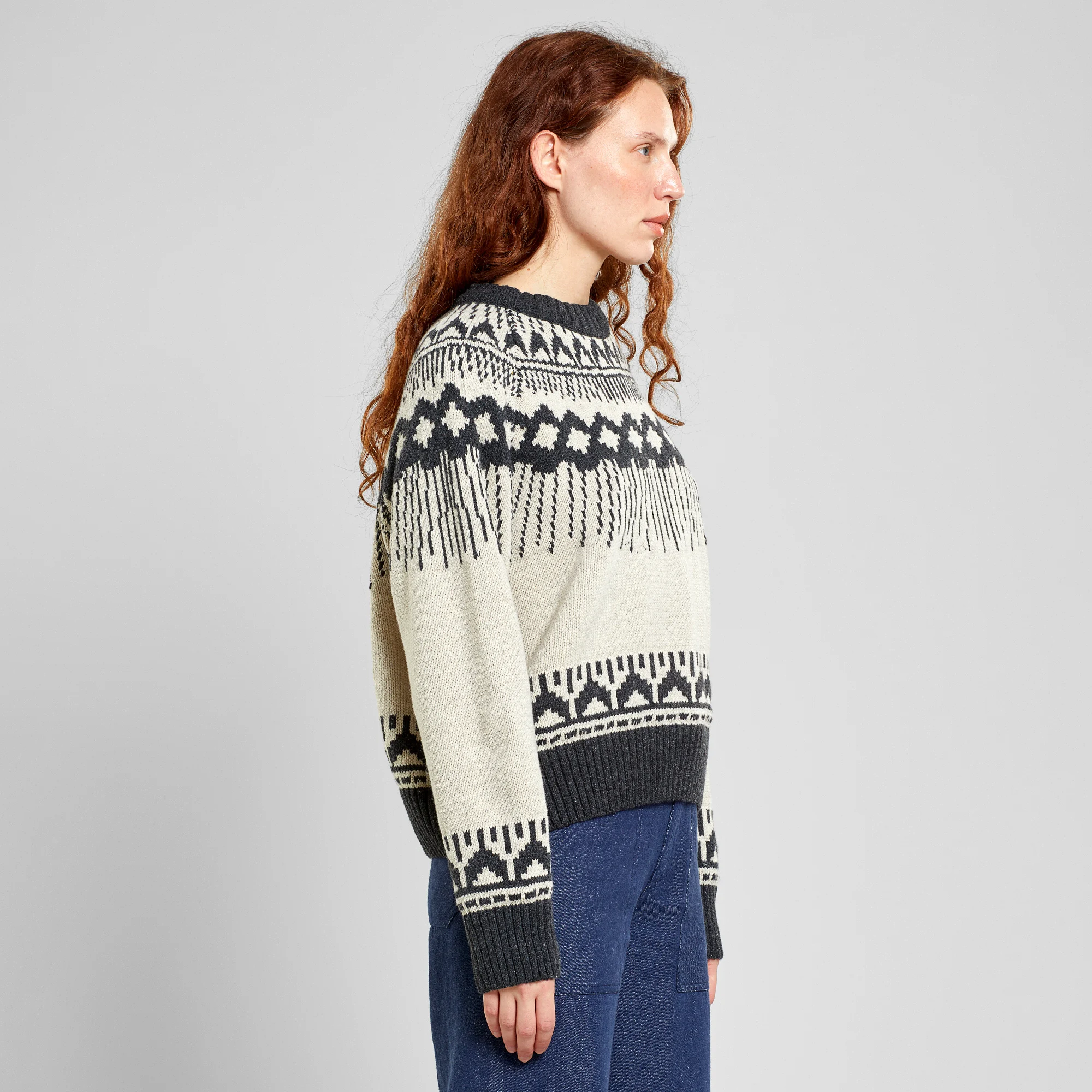 Dedicated Dedicated Sweater Fair Isle Pearl White