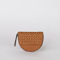 O My Bag Laura Coin Purse Cognac Woven Classic Leather
