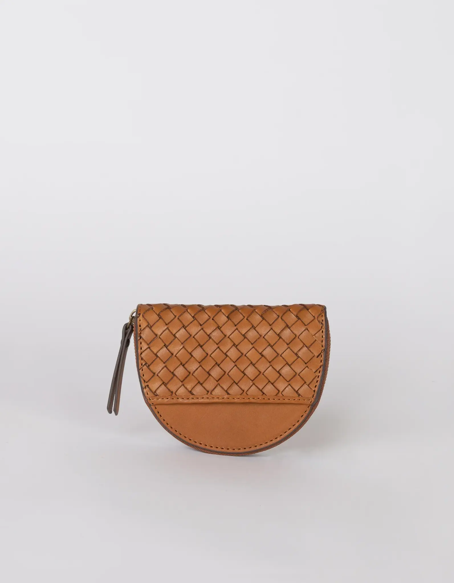 O My Bag O My Bag Laura Coin Purse Cognac Woven Classic Leather