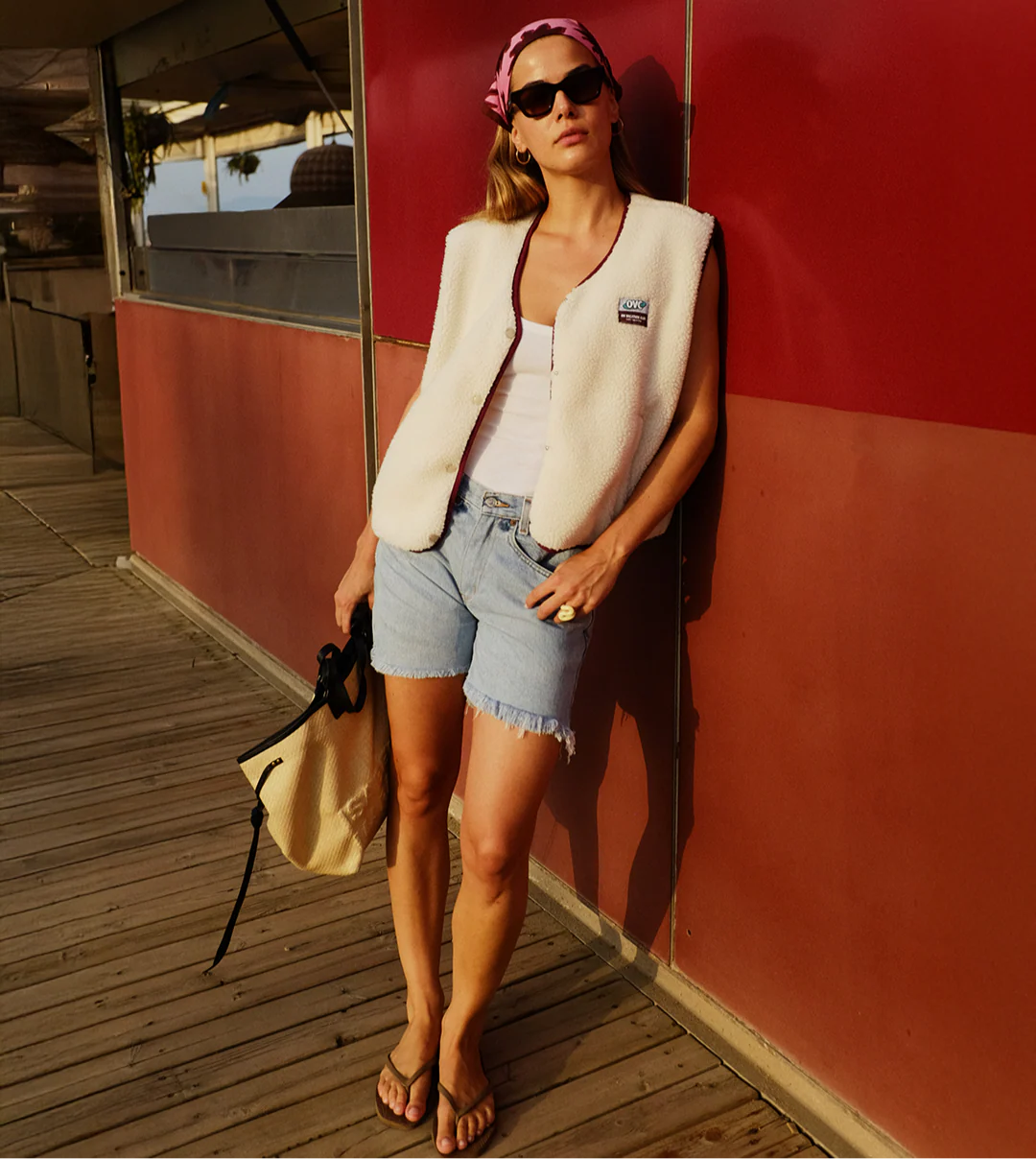 On Vacation On Vacation Wanderlust Fleece Vest Beige