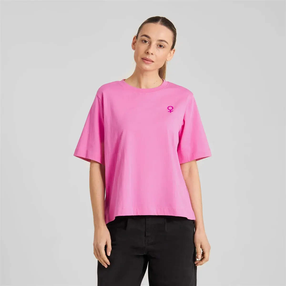 Dedicated Dedicated T-shirt Vadstena Femme Leaf Moonlight Pink