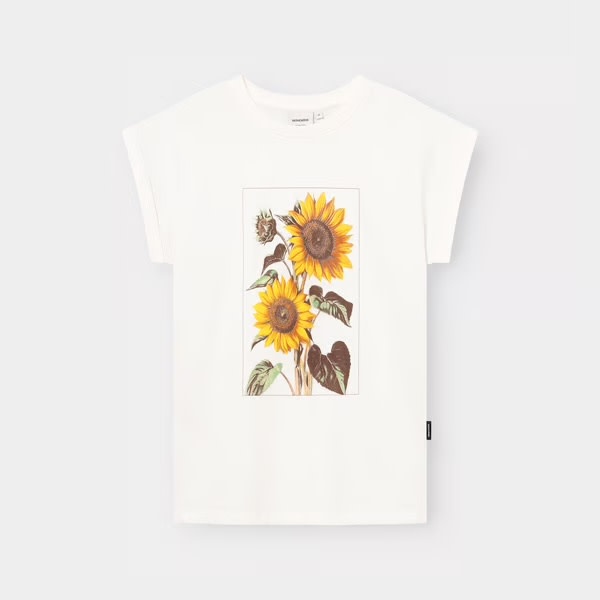 Dedicated Dedicated T-shirt Visby Printed Sunflowers Off-White