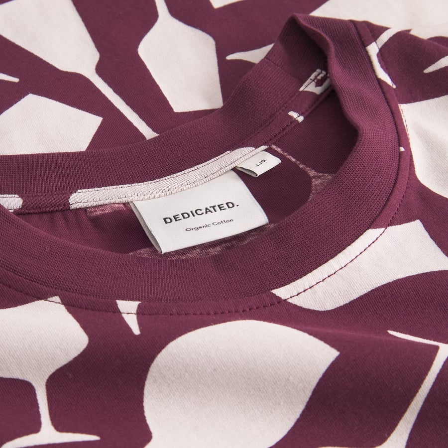 Dedicated Dedicated T-shirt Stockholm Wine Cups Fig Red