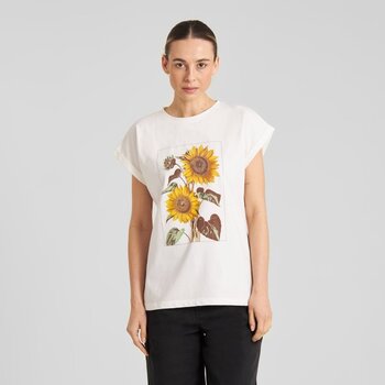 Dedicated T-shirt Visby Printed Sunflowers Off-White