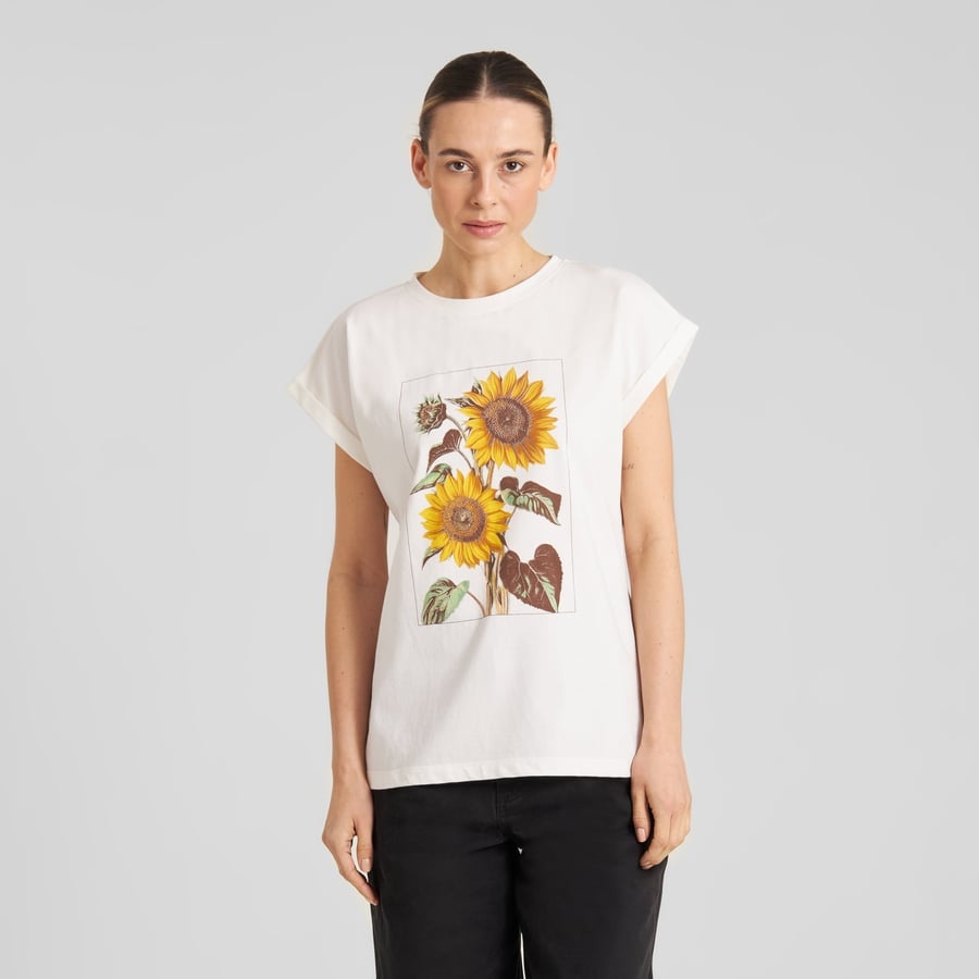 Dedicated Dedicated T-shirt Visby Printed Sunflowers Off-White