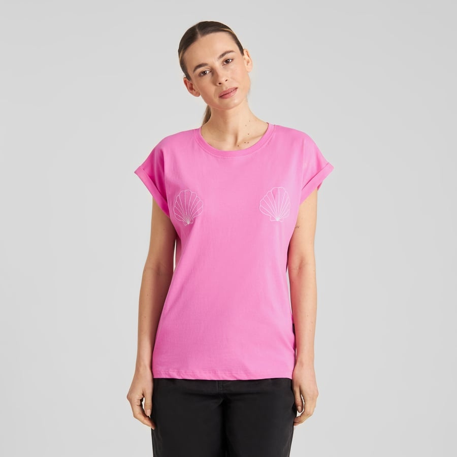 Dedicated Dedicated T-shirt Visby Sea Shells EMB Moonlite Pink
