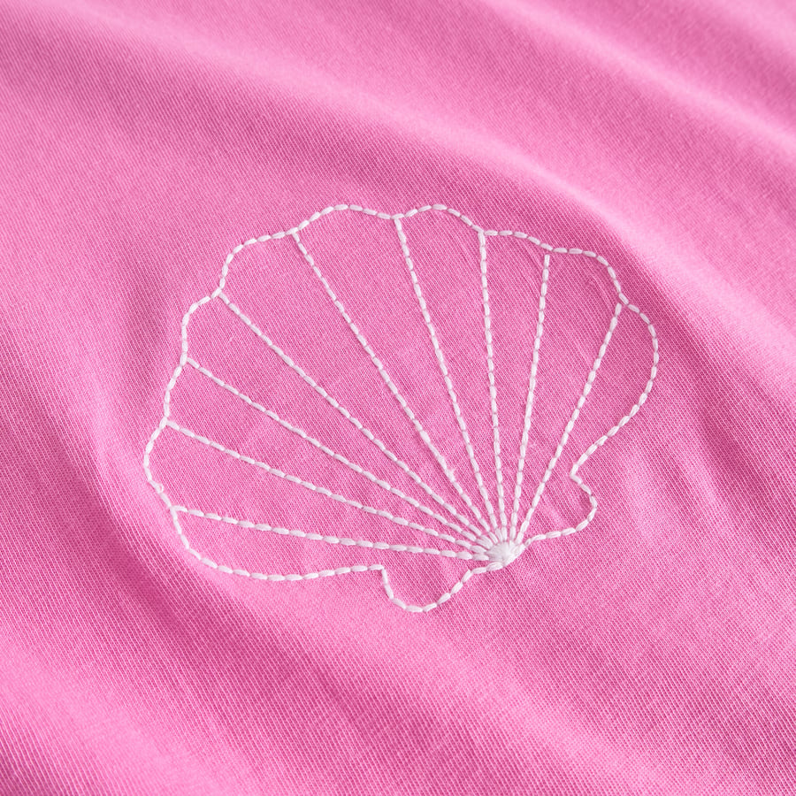 Dedicated Dedicated T-shirt Visby Sea Shells EMB Moonlite Pink