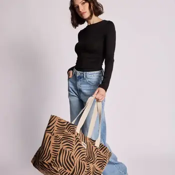 Hindbag Claude Zebra Cinnamon Tote Bag