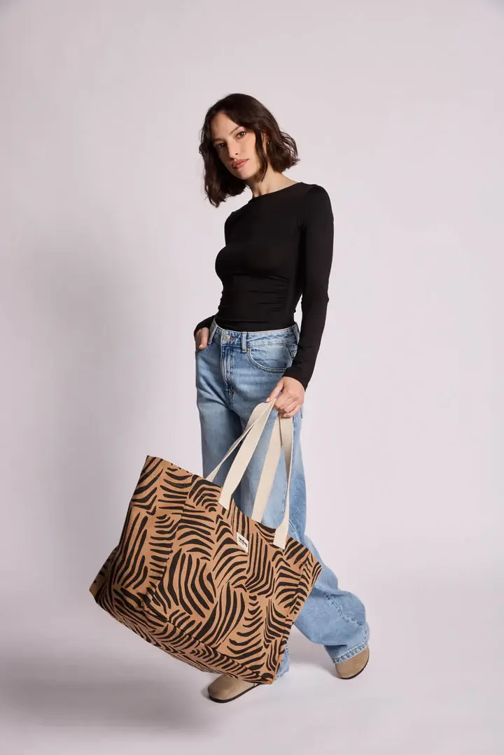 Hindbag Hindbag Claude Zebra Cinnamon Tote Bag