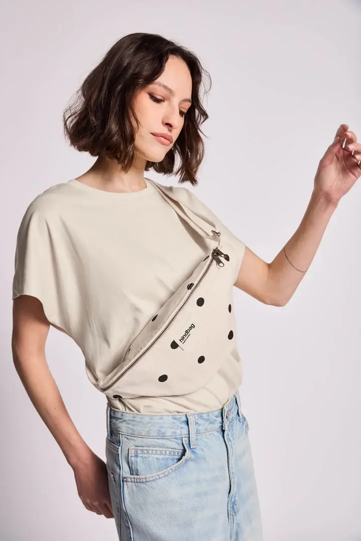 Hindbag Hindbag Olivia Ecru Polka Dot Fanny pack