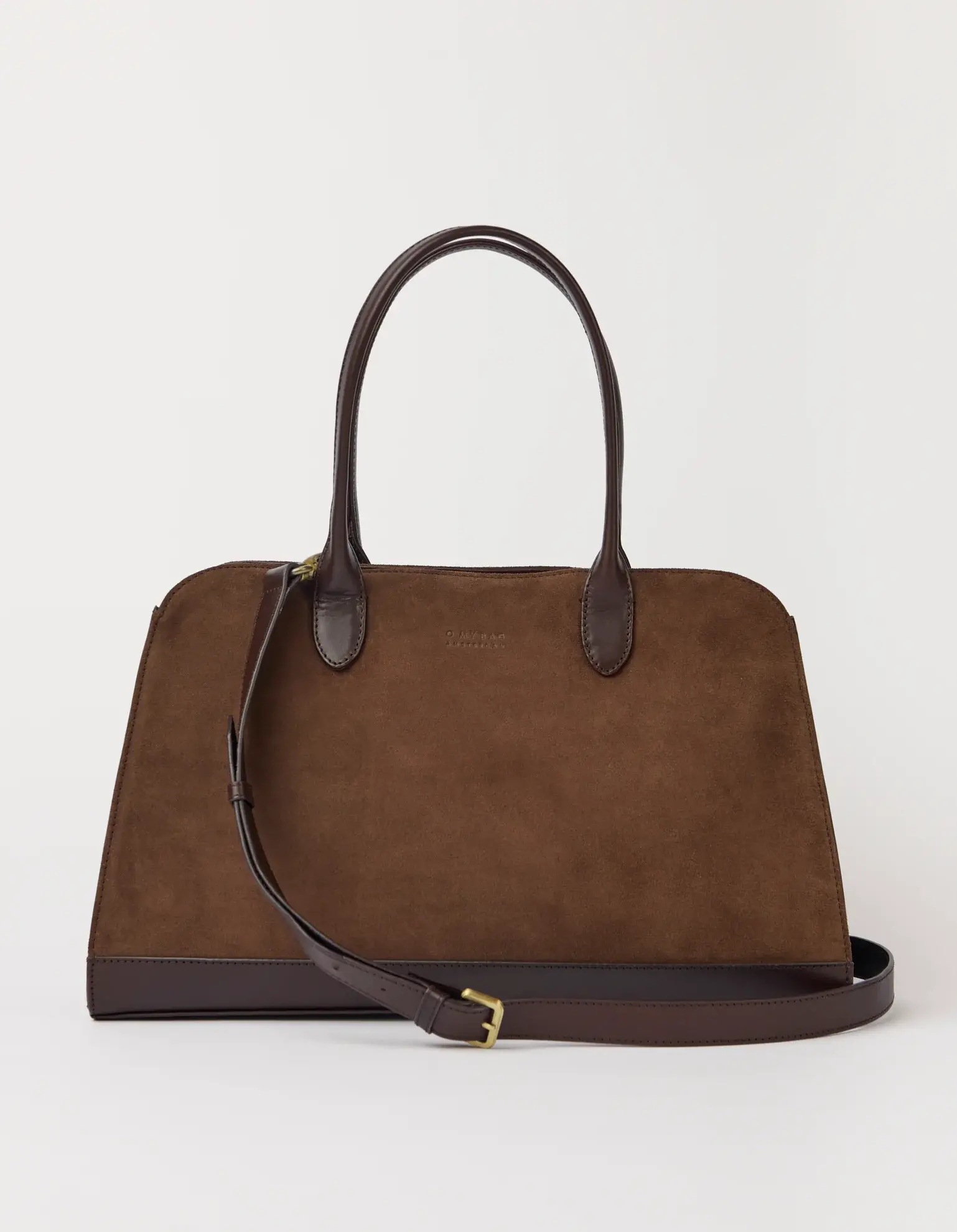 O My Bag O My Bag Alma Tas Chocolate Suede With Classic Leather