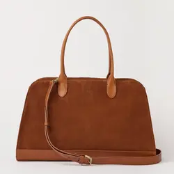 O My Bag Alma Bag Cognac Suede With Stromboli Leather