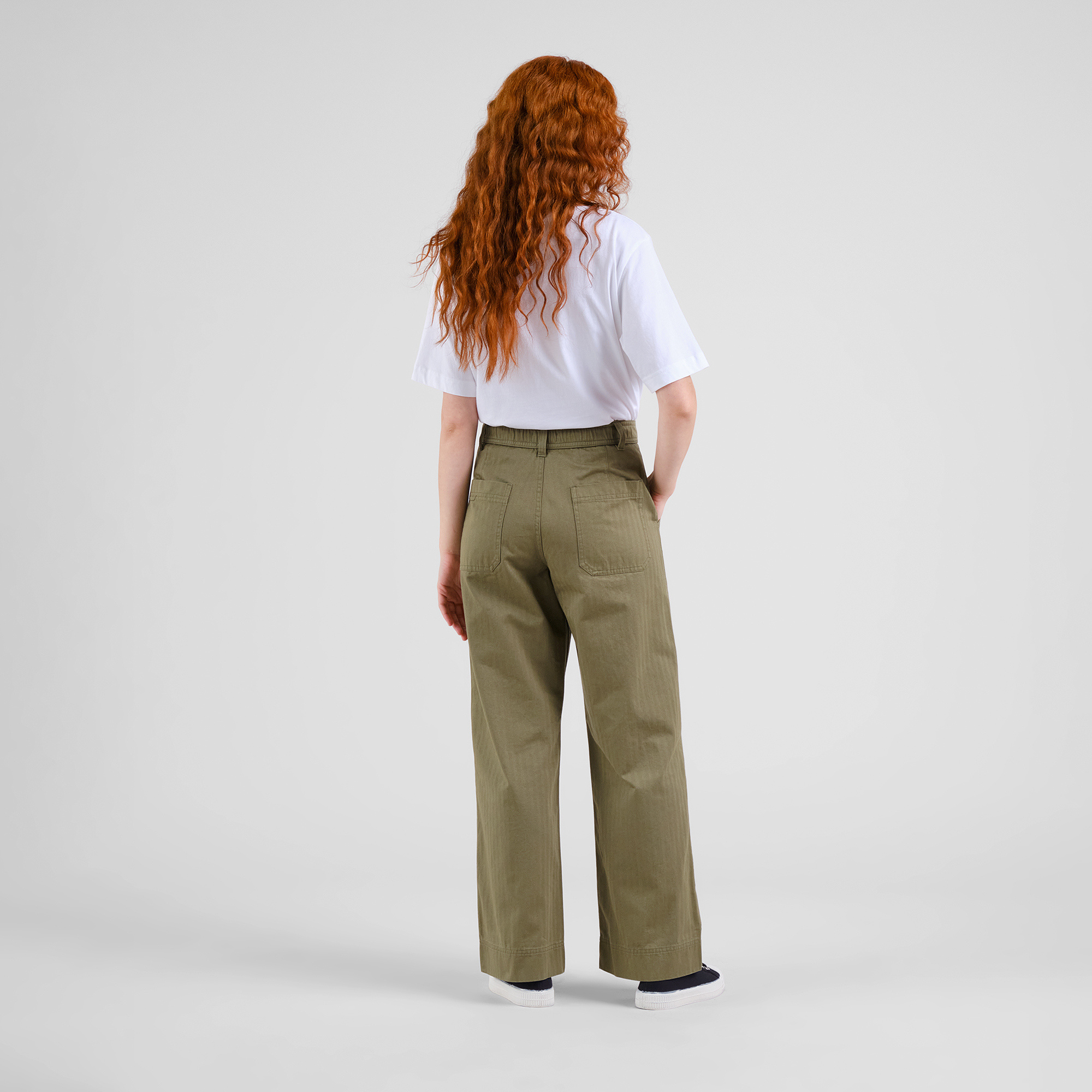 Dedicated Dedicated Workwear Pants Vara Herringbone Leaf Green
