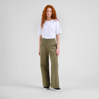 Dedicated Workwear Pants Vara Herringbone Leaf Green