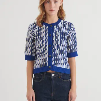 Basic Apparel Minie Cardigan - Sodalite Blue / Whisper White