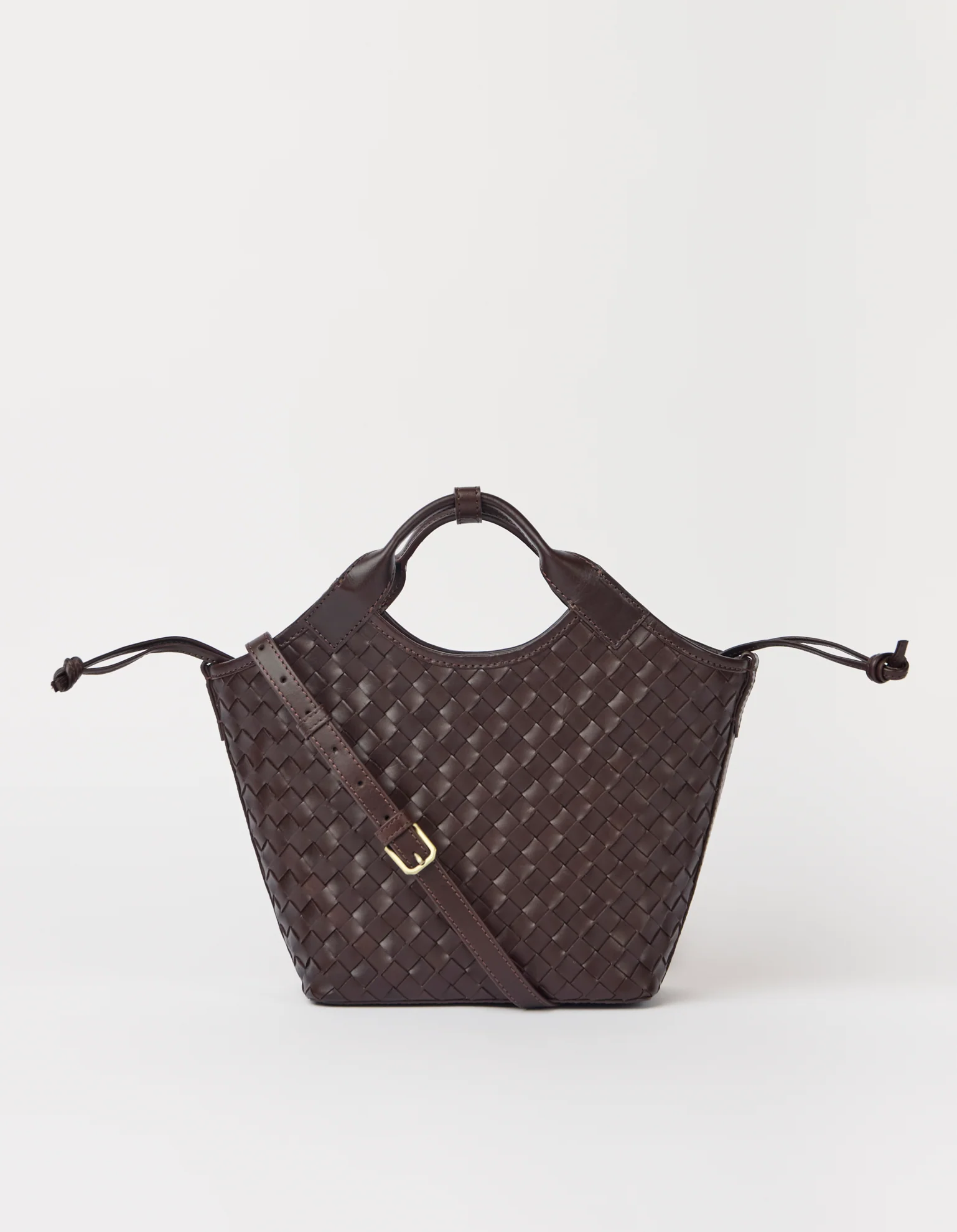O My Bag O My Bag Mara Midi Tas Chocolate Woven Classic Leather