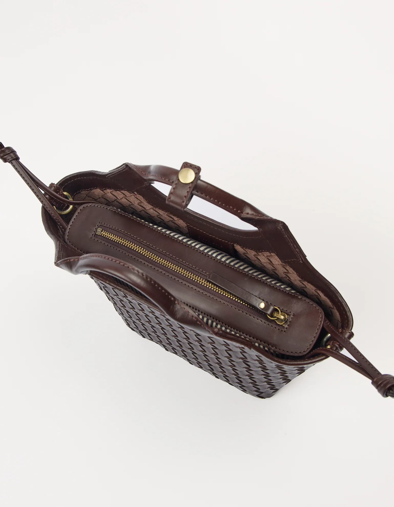O My Bag O My Bag Mara Midi Tas Chocolate Woven Classic Leather