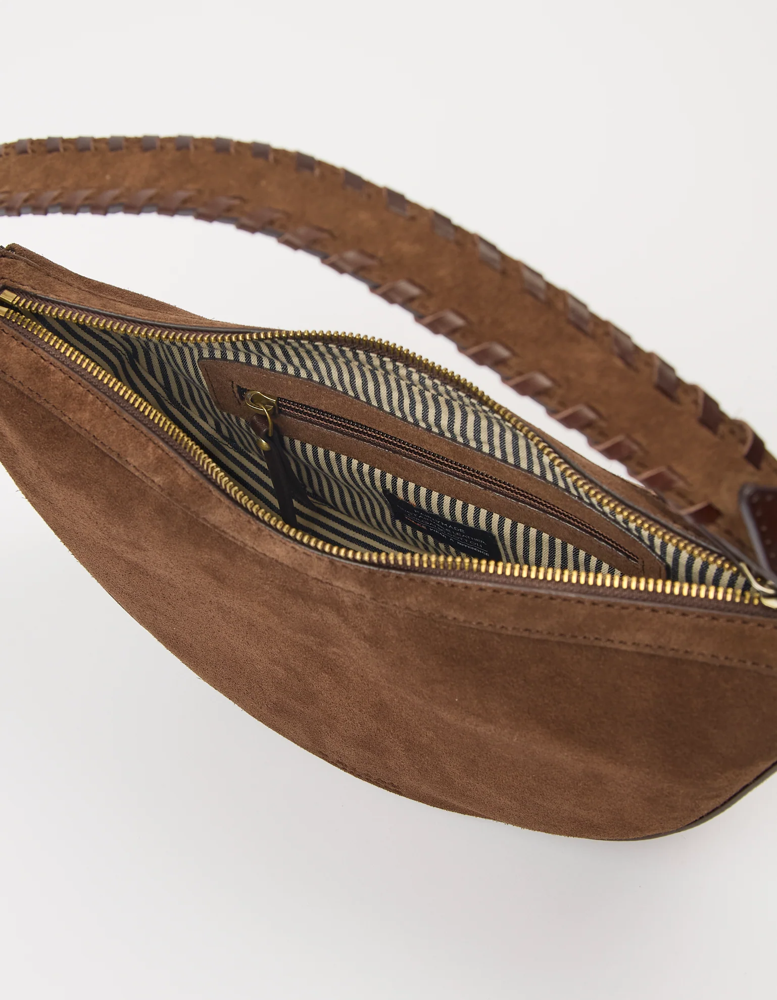 O My Bag O My Bag Leo Tas Short Strap Chocolate Suede With Classic Leather