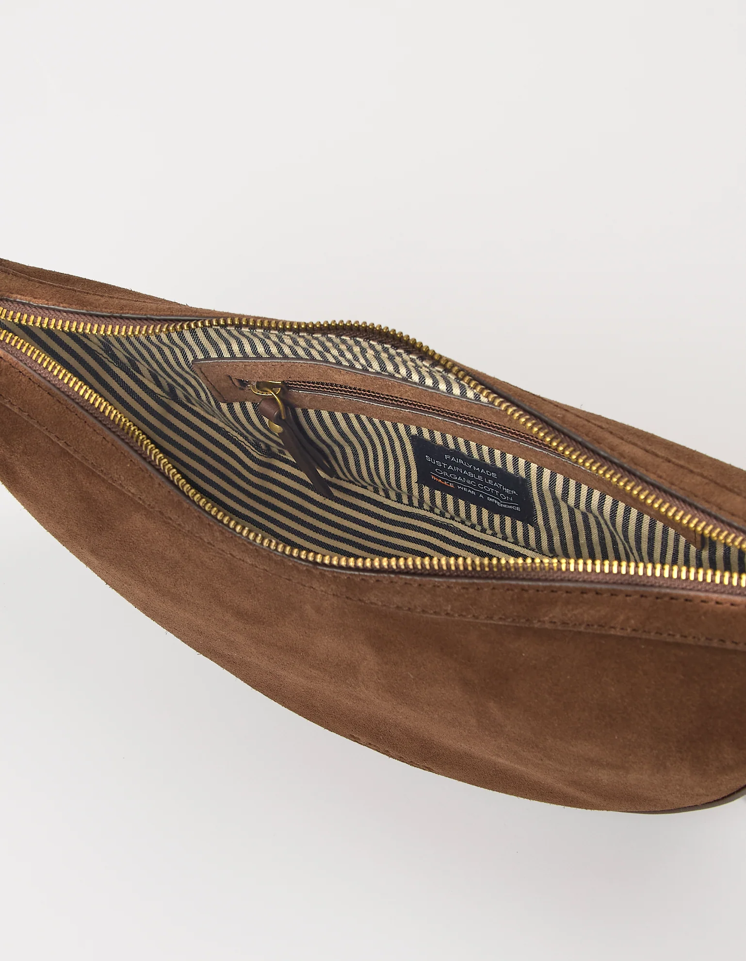 O My Bag O My Bag Leo Crossbody Tas Strap Chocolate Suede With Classic Leather