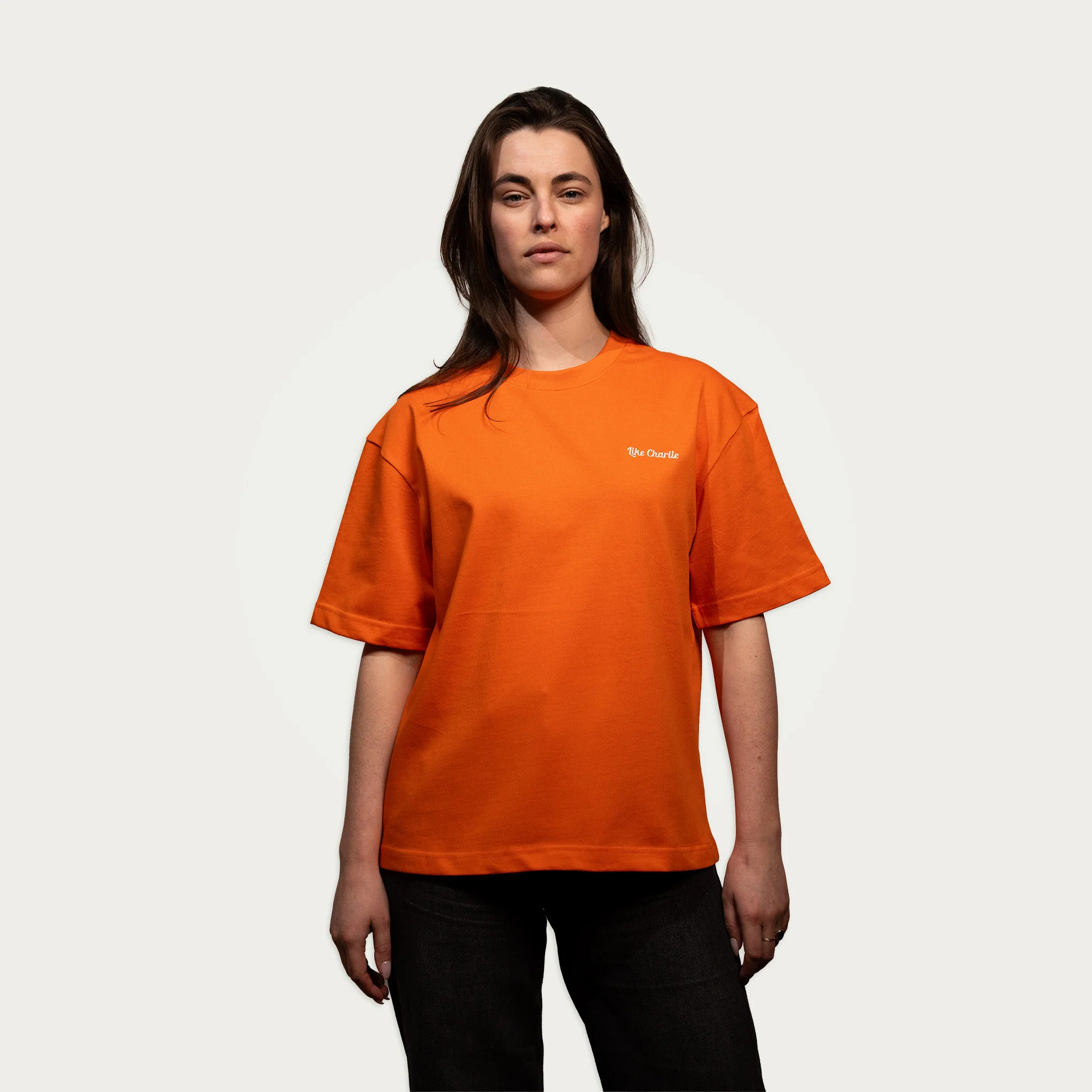 Like Charlie Like Charlie Logo T-Shirt Oranje