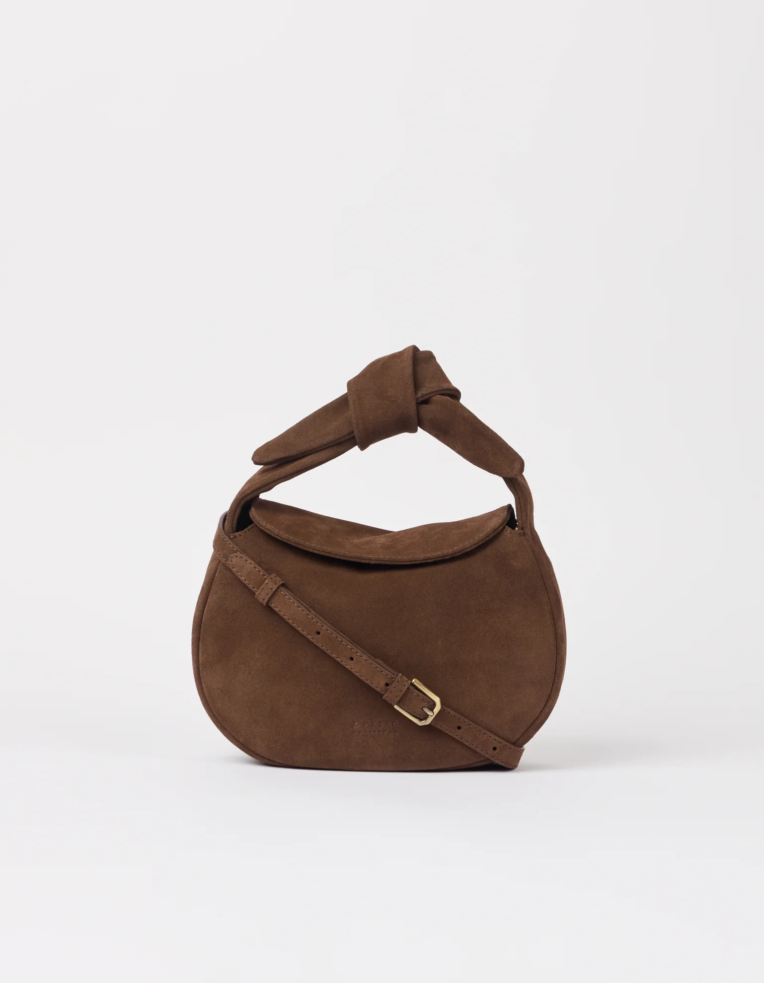 O My Bag O My Bag Coco Croissant Tas Chocolate Suede With Classic Leather