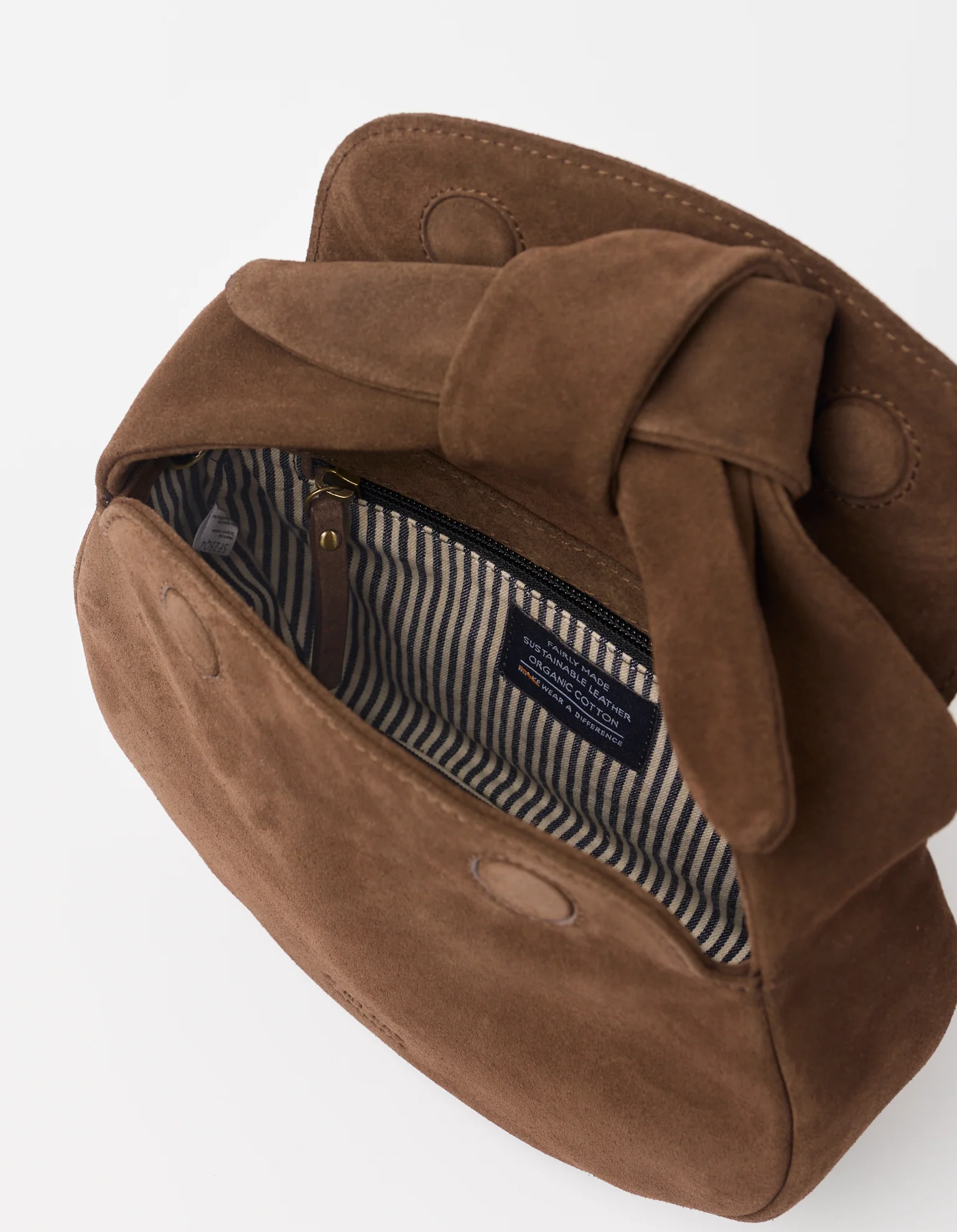 O My Bag O My Bag Coco Croissant Tas Chocolate Suede With Classic Leather