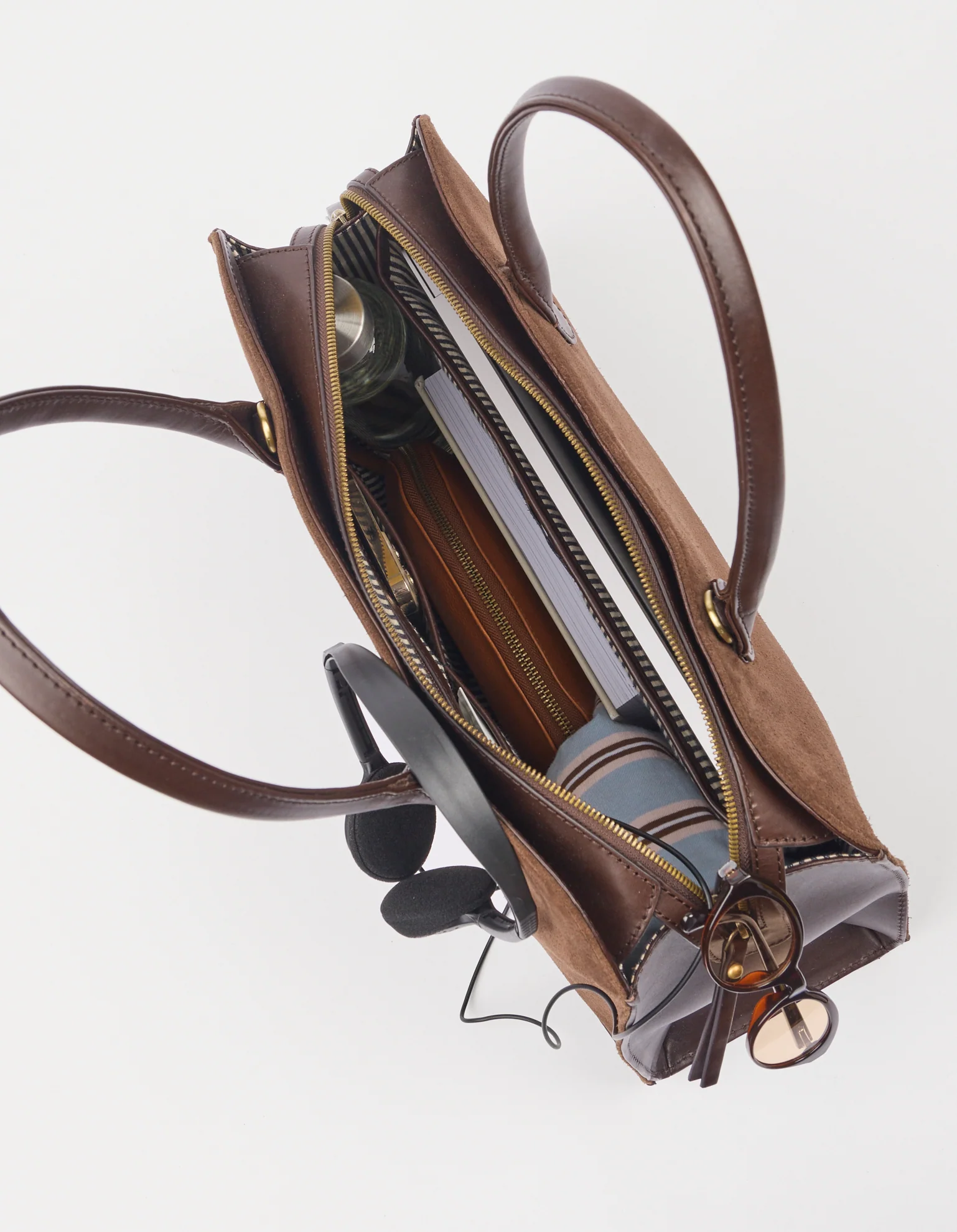 O My Bag O My Bag Alma Tas Chocolate Suede With Classic Leather