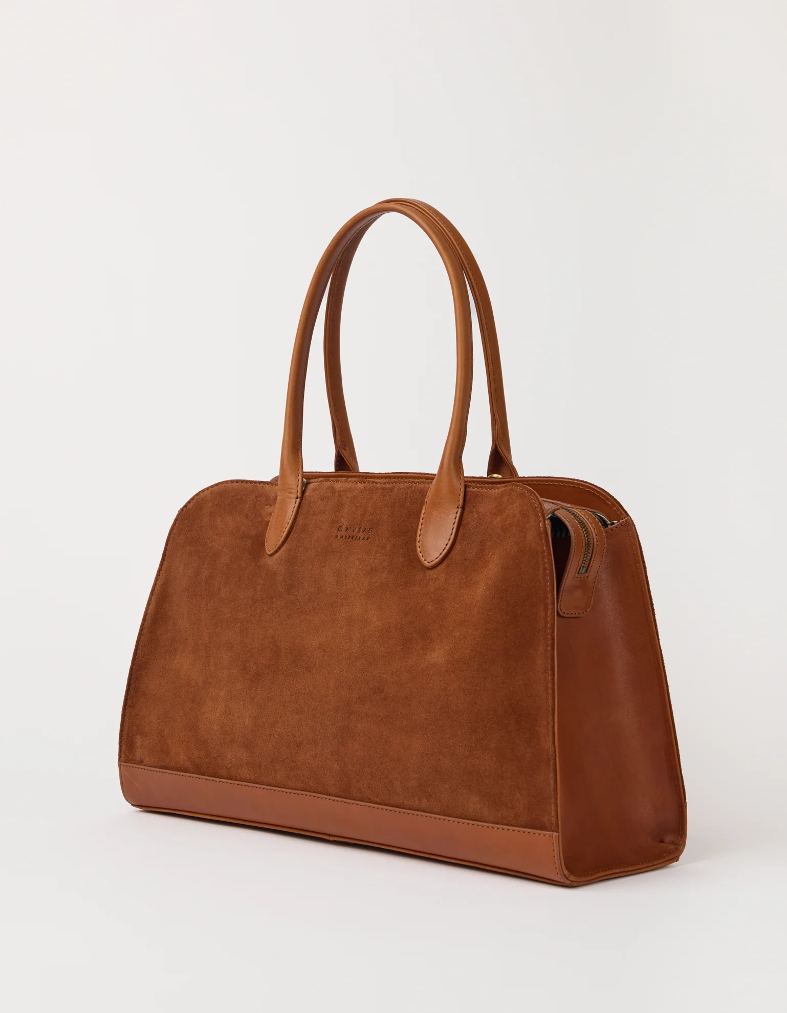 O My Bag O My Bag Alma Tas Cognac Suede With Stromboli Leather