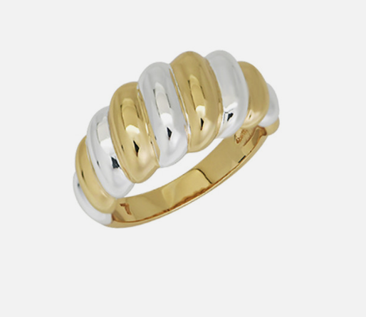 T.I.T.S. TITS Gold & Silver Twist Ring