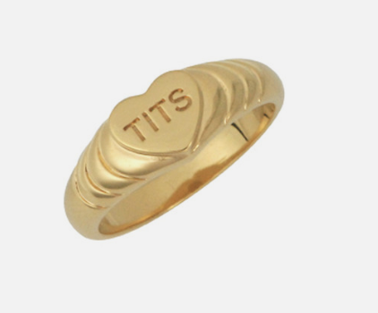 T.I.T.S. T.I.T.S. Pink Heart Ring Gold