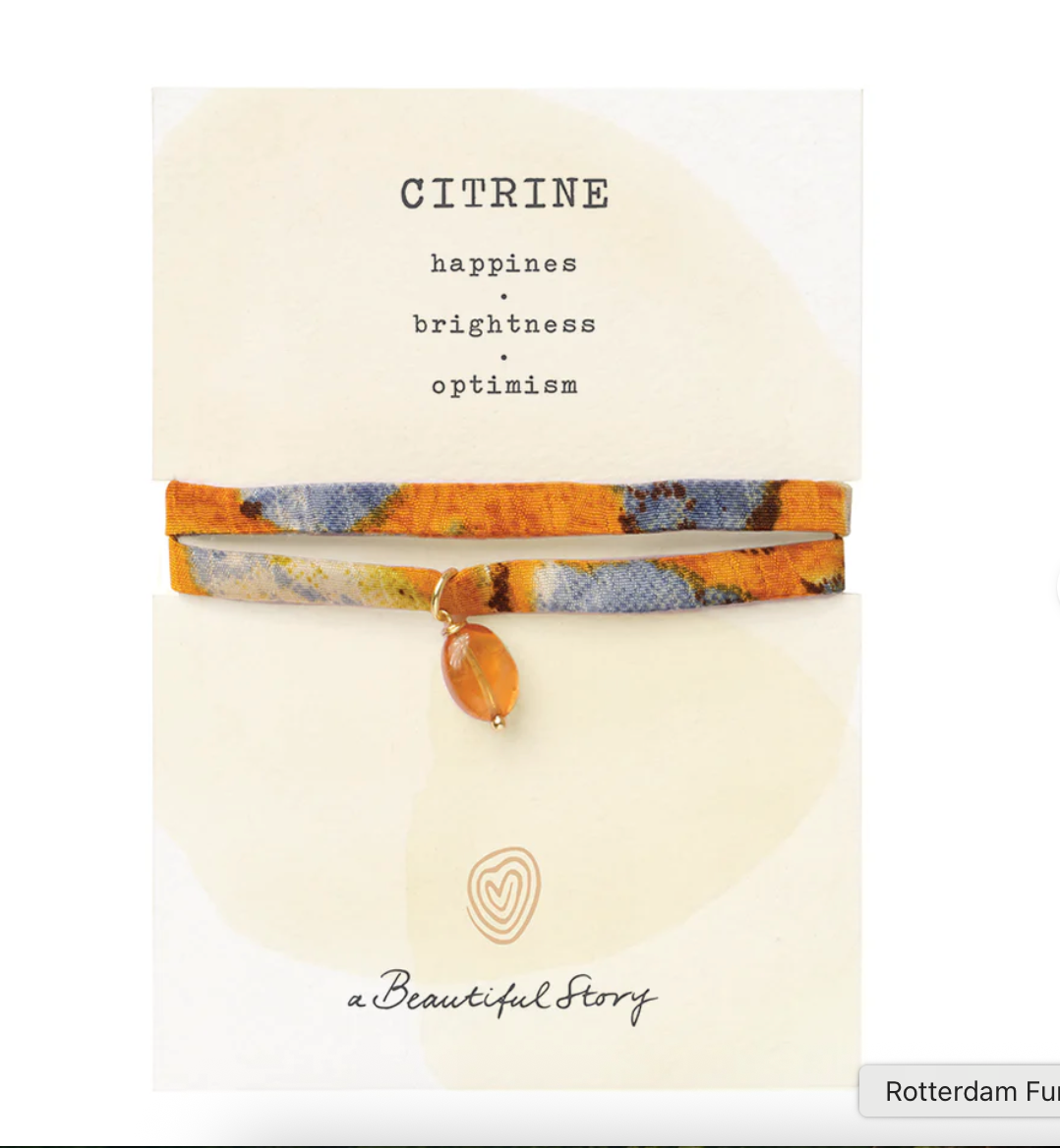 A Beautiful Story A Beautiful Story Sari Wrap Armband Citrine