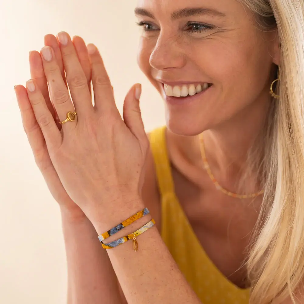 A Beautiful Story A Beautiful Story Sari Wrap Armband Citrine